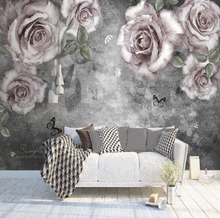 Load image into Gallery viewer, "Arna Collection" - Feature Wall - 3D Hand-Painted Vintage Oil Painting Rose Vine Flowers Wall Sticker Removable - 12 Square Meters (Many Sizes)