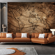 Load image into Gallery viewer, "Arna Collection" - Feature Wall - Vintage Wood Grain Map Wall Sticker Removable - 10 Square Meters (Many Sizes)