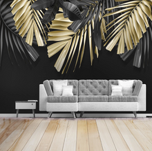 Load image into Gallery viewer, "Arna Collection" - Feature Wall - Vintage Black & Gold Leaf Wall Sticker Removable - 10 Square Meters (Many Sizes)
