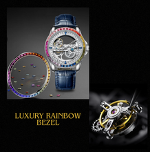 Load image into Gallery viewer, Luxury Rainbow Automatic Watch with Diamond Inlay Silver