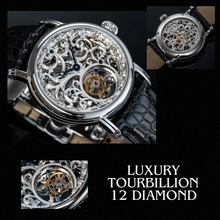 Load image into Gallery viewer, Luxury Tourbillion 12 Diamond Designer Watch