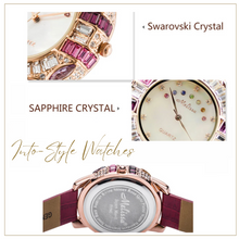 Load image into Gallery viewer, Limited Edition - Swarovski Crystal Sapphire Leather Ruby