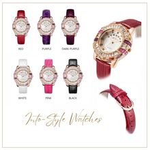 Load image into Gallery viewer, Limited Edition - Swarovski Crystal Sapphire Leather Ruby