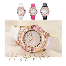 Load image into Gallery viewer, Limited Edition - Swarovski Crystal Sapphire Leather Ruby