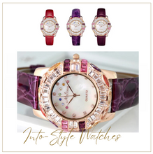 Load image into Gallery viewer, Limited Edition - Swarovski Crystal Sapphire Leather Ruby