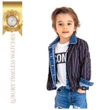 Load image into Gallery viewer, Sports Watch Rotating Bezel Velcro Straps Navy