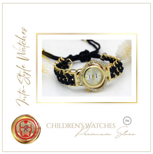 Load image into Gallery viewer, Platinum Designer Watch LOVE Rhinestone Gold Black