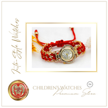 Load image into Gallery viewer, Platinum Designer Watch LOVE Rhinestone Gold Red