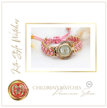 Load image into Gallery viewer, Platinum Designer Watch LOVE Rhinestone Gold Candy Pink