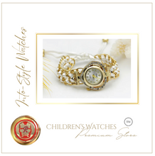 Load image into Gallery viewer, Platinum Designer Watch LOVE Rhinestone Gold Mother of Pearl