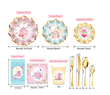 Load image into Gallery viewer, Royal Teacup Theme Birthday Party - 10" x 24 Plates