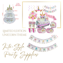 Load image into Gallery viewer, Combo Unicorn Theme Birthday Party - 8 People Setting + Free Gifts