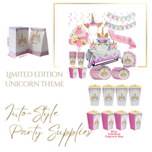 Load image into Gallery viewer, Combo Unicorn Theme Birthday Party - 8 People Setting + Free Gifts