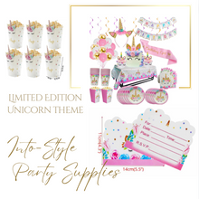 Load image into Gallery viewer, Combo Unicorn Theme Birthday Party - 8 People Setting + Free Gifts