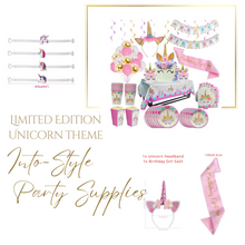 Load image into Gallery viewer, Combo Unicorn Theme Birthday Party - 8 People Setting + Free Gifts