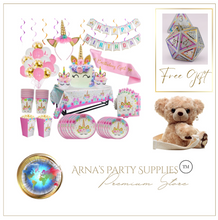 Load image into Gallery viewer, Combo Unicorn Theme Birthday Party - 8 People Setting + Free Gifts