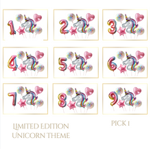 Load image into Gallery viewer, Combo Unicorn Theme Birthday Party - 8 People Setting + Free Gifts