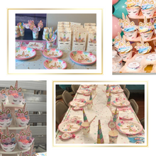 Load image into Gallery viewer, Combo Unicorn Theme Birthday Party - 8 People Setting + Free Gifts