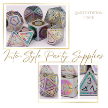 Load image into Gallery viewer, Limited Edition 7 Unique Dice Metallic (Perfect for Games of Party Favours)