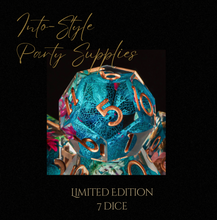 Load image into Gallery viewer, Limited Edition 7 Unique Dice Floral Resin (Perfect for Games of Party Favours)