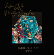 Load image into Gallery viewer, Limited Edition 7 Unique Dice Floral Resin (Perfect for Games of Party Favours)