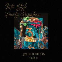 Load image into Gallery viewer, Limited Edition 7 Unique Dice Floral Resin (Perfect for Games of Party Favours)