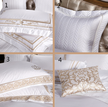 Load image into Gallery viewer, "Arna Lisa" Royal Collection - Egypt Cotton Luxury Royal Golden Embroidery Bedding Set - King Size - 9 Piece