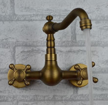 Load image into Gallery viewer, "Arna" Collection - Bathroom Basin Faucet Antique Brass Sink Mixer Crane Tap