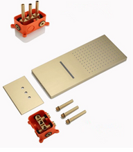 Load image into Gallery viewer, "Arna" Collection - Bath Shower Faucet Set Auto - Thermostat Control Brass Brushed Gold/Black In-Wall Shower Mixer Tap Hot & Cold Hand held Shower