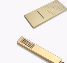 Load image into Gallery viewer, "Arna" Collection - Bath Shower Faucet Set Auto - Thermostat Control Brass Brushed Gold/Black In-Wall Shower Mixer Tap Hot & Cold Hand held Shower