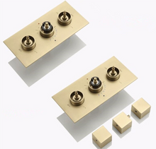 Load image into Gallery viewer, "Arna" Collection - Bath Shower Faucet Set Auto - Thermostat Control Brass Brushed Gold/Black In-Wall Shower Mixer Tap Hot & Cold Hand held Shower