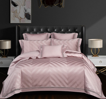 Load image into Gallery viewer, "Arna Lisa" Collection - Luxury Silk Cotton Jacquard Delicate Bedding Set Shining Duvet Cover Sets - Queen - 7 Piece