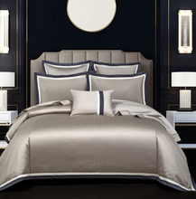 Load image into Gallery viewer, "Arna Lisa" Collection - Luxury Silk Cotton Jacquard Delicate Bedding Set Shining Duvet Cover Sets - Queen - 7 Piece