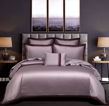 Load image into Gallery viewer, "Arna Lisa" Collection - Luxury Silk Cotton Jacquard Delicate Bedding Set Shining Duvet Cover Sets - Queen - 7 Piece