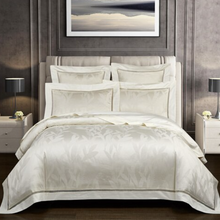 Load image into Gallery viewer, "Arna Lisa" Collection - Luxury Silk Cotton Jacquard Delicate Bedding Set Shining Duvet Cover Sets - Queen - 7 Piece