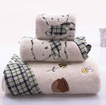 Load image into Gallery viewer, 100% Bath Set - Baby Girl/Boy - Embroidery Tartan