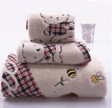 Load image into Gallery viewer, 100% Bath Set - Baby Girl/Boy - Embroidery Tartan