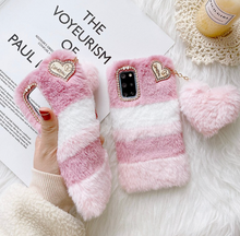 Load image into Gallery viewer, Children Phone Cover - Samsung - Love Heart Pendant Rabbit Furry Case For Samsung S21 Note 20 Ultra 10 + 9 8 S20 FE S10 S9 S8 Plus A71 A51