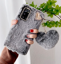 Load image into Gallery viewer, Children Phone Cover - Samsung - Love Heart Pendant Rabbit Furry Case For Samsung S21 Note 20 Ultra 10 + 9 8 S20 FE S10 S9 S8 Plus A71 A51
