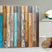 Load image into Gallery viewer, Retro Rustic Wooden Pattern Shower/Bath Curtain Design Bathroom Bathtub Decoration Waterproof Polyester Curtains