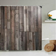 Load image into Gallery viewer, Retro Rustic Wooden Pattern Shower/Bath Curtain Design Bathroom Bathtub Decoration Waterproof Polyester Curtains