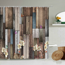 Load image into Gallery viewer, Retro Rustic Wooden Pattern Shower/Bath Curtain Design Bathroom Bathtub Decoration Waterproof Polyester Curtains