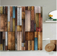 Load image into Gallery viewer, Retro Rustic Wooden Pattern Shower/Bath Curtain Design Bathroom Bathtub Decoration Waterproof Polyester Curtains