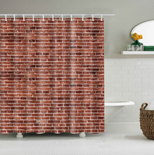 Load image into Gallery viewer, Vintage Style Wood Door Platform 3/4 Wall Bookshelf Shower/Bath Curtains Bathroom Curtain Frabic Waterproof Polyester with Hooks