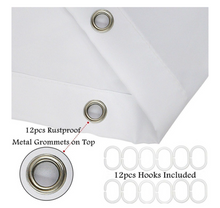 Load image into Gallery viewer, Vintage Style Wood Door Platform 3/4 Wall Bookshelf Shower/Bath Curtains Bathroom Curtain Frabic Waterproof Polyester with Hooks