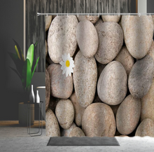 Load image into Gallery viewer, Stone Brick Shower/Bath Curtain Old-Fashioned Brick Wall Feet Pattern Cobblestone Decoration Bathtub Decoration Multiple Size