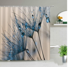 Load image into Gallery viewer, Shower/Bath Curtains Flowers White Background Print Floral Plant Creative Art Waterproof Fabric Bathroom Decor Screens set With Hooks