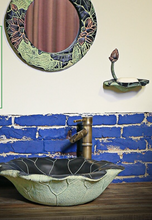 Load image into Gallery viewer, "Arna Collection" Classical Wash Basin Art Lotus Leaf & Faucet Set