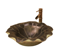 Load image into Gallery viewer, "Arna Collection" Classical Wash Basin Art Lotus Leaf & Faucet Set