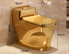 Load image into Gallery viewer, Artistic Plain Golden One Piece Close stool Siphon Flushing S-Trap Floor Mounted Luxious Villa Bathroom Seat Toilet